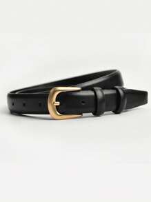 1 pieza Cinturón para mujer; de moda y versátil; estilo simple de moda; negro con vaqueros; marrón para jóvenes