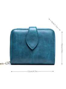 Women's Tri-Fold Short Oily Leather Vintage Wallet Multi-Function Card Holder Wallet Purse Wallet Mini Wallet Small Wallet