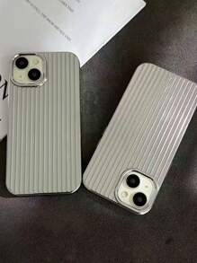 New 16 Full Coverage Electroplated Suitcase Vertical Striped Phone Case Compatible With IPhone 16, 16 Pro, 16 Pro Max, 13, 13 Pro, Waterproof, Shockproof, Anti-Fall, Anti-Scratch - Silver - View 9