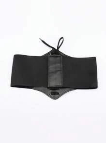 1pc Solid Color Palace Style Vintage Elegant PU Leather Waist Belt