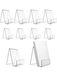 2 pièces/6 pièces Supports de livre en acrylique - Supports d'affichage contemporains élégants et transparents comme du cristal pour mettre en valeur les livres, magazines, menus, albums photos - Parfait pour la maison, le bureau ou un usage commercial