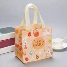 6 PCS Easter Gift Bags, Reusable Non-Woven Tote Bags, Easter Rabbit And Egg Design With Foldable Handles, Suitable For Easter Spring Party Supplies - Multicolor - View 8