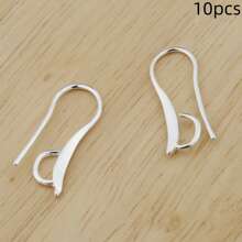 10PCS DIY Design Sieraden Bevindingen Zilverkleurige Gladde Pinch Bail Oorbelhaak Oorbelhaak