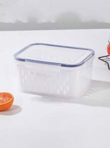 1pc/3pcs Plastic Food Storage Containers Set With Draining Basket And Lid - Leak-Proof, Fridge Safe, Reusable Multi-Functional Kitchen Organizer For Fruits, Vegetables And Food