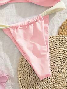 全新软带优雅派对比基尼套装，女士夏季海滩时尚比基尼