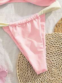 New Soft Strap Elegant Party Bikini Set, Women Summer Beach Fashion Bikini