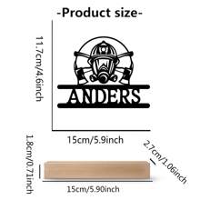 1 szt. personalizowana, fajna metalowa ozdoba strażaka z drewnianą podstawą do dekoracji stołu, modna ozdoba strażaka, prezent dla strażaka, dekoracja domu, dekoracja biura, dekoracja pokoju, dekoracja sypialni