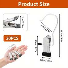 20 Pcs Portable Laundry Hooks, No-Slip Metal Boots Hangers, Single Coat Hangers, Hat Storage Hanger Clips, Home Travel Hangers Clips, Clip Hooks Hangers For Towels, Socks