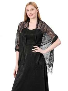 時尚純色提花印花圖案女士圍巾,可用作髮帶、披肩或圍巾