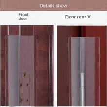 1pc Door Gap Protector Strip - Anti-Pinch Hand Safety, With Red Trim, Flexible Material For Effective Door Closure Protection - White - View 10