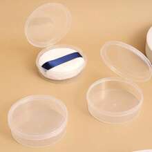 1pc Dustproof Makeup Sponge Storage Box, Rectangular Or Round Cosmetic Organizer, Cosmetic Accessory For Women, Portable Accessories Storage