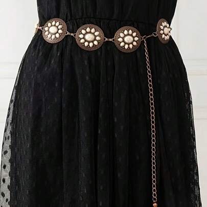 Vintage eingravierte Metall Taillenkette, vielseitige Dekoration für Kleider, Retro Zinklegierung Damen Gürtel, geeignet für Frühling/Sommer/Herbst/Winter, Herbst, Halloween