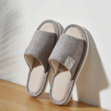 Zapatillas de Lino para Hombre, Cómodas Zapatillas Abiertas y Transpirables para el Dormitorio, Zapatos de Verano para Hombres y Mujeres, Primavera y Otoño - Gris - Ver 8