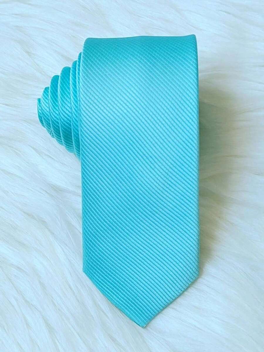 Casual Men's Ties, Perfect For Gifting Friends Slim(5.5cm) - 薄荷藍 - 查看 1