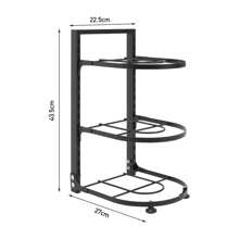 Living And Home 3/4 Tiers Adjustable Kitchen Pot Pan Rack Organizer,Kitchen Cookware Holder Stand,Kitchen Storage Shelf Rack Organizer - Black - View 13