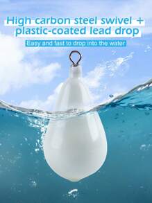 GOTURE 5/10件装发光钓鱼吊坠套装，18-150克，低频铸铅吊坠，带旋转环，防缠绕，适用于船钓、海钓、淡水通用钓鱼 - 白色 - 查看 4