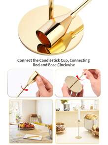 1/2/3/6 Pcs Candle Holder Set, Gold Metal Luxury Candle Stand, Home/Wedding/Romantic Dinner Decor, Room Decoration, Home Decor, Gift, Holiday Decoration