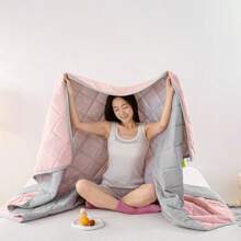 1 buc. Cuvertură roz deschis pentru dormitor pentru femei, pătură ușoară de vară rece, pilota moale și netedă, cu aer condiționat, potrivită pentru cei care dorm cald