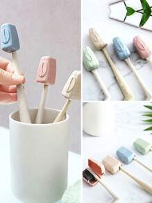 4pcs/Set Mixing Portable Tooth Brush Cover Holder Portable Toothbrush Headgear Cap Storage Case Toothbrush Protector, Hygiene Care Outdoor Supplies Random Color For Travel Toothbrush Head Travel Hiking Camping Cap Cases Covers Protector Suitable For Outdoor Travel And Household, Bathroom Organizer Accessories, Home Gadget(Random Colours) - Multicolor - View 4