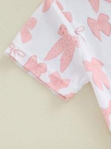 Kids Girls Bow Print Hooded Zip - Up Towel Robe - Swim Coverup For Beach Holidays - White - View 8