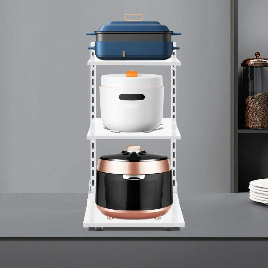 kangten 3 Tier Pot Rack Organizer, Pot And Pan Stand Rack, Carbon Steel Pot Lid Holder - White - View 1