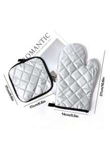 2 piezas Guantes de cocina resistentes al calor, aptos para microondas, hornear y horno a altas temperaturas, utensilios y equipos de cocina para fiestas y vacaciones, artículos indispensables para el hogar y la cocina, amigables para la organización - Multicolor - Ver 4