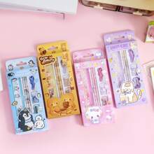 1 pieza Estuche para lápices con inspiración animal, que cumple con múltiples necesidades, set de 6 piezas de artículos de papelería como regalo, artículos de papelería portátiles