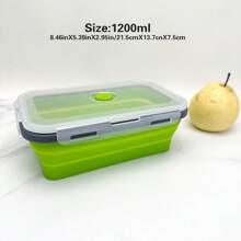 1 pieza Fiambrera plegable de silicona, recipiente de almacenamiento de alimentos con tapa sellada, conjunto de recipiente plegable con ventilación para mantener los alimentos frescos, a prueba de microondas, recipiente de almacenamiento de alimentos, utensilio de cocina