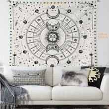 Sun & Moon Print Tapestry, Flag For Room, Room Decor, Tapestry, Wall Decor, Wall Art ,Room Stuffs, Flags For Room, Home Decor, Wall Tapestry