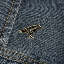 1 件 Nevermore 别针徽章 鸟 乌鸦 渡鸦 哥特式 万圣节胸针 衣服 背包 翻领 帽子 徽章 时尚珠宝配饰