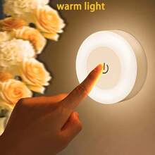 Đèn LED cảm ứng mềm mại - Đèn trang trí phòng ngủ 1 chiếc, dùng trong phòng trẻ em, hành lang, phòng ngủ, nhà vệ sinh, phòng khách, tủ quần áo, tủ, trong nhà - Ánh sáng ấm áp/ánh sáng trắng/ánh sáng 3 chế độ - trắng - Xem 2