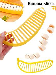 1个/2个装香蕉切片器，水果切刀，香蕉切片器，沙拉水果拼盘分离器，水果切片器，手动香蕉切片器，一键式香蕉切片工具，带塑料刀片 - 彩色 - 查看 5
