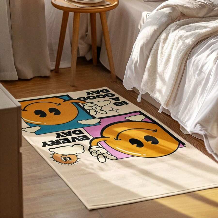 Decorative Rug 118x70cm Non-Slip Living Room, Bedroom And Office - 白色 - 查看 1