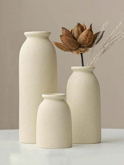 1pc/3pcs Vintage Style Vase Set, Modern Bohemian Farmhouse Decor, Pampas Grass & Dried Flower Decorated Vases, Distressed Finish Gifts Birthday Graduation Home Decor Room Decor Flower Vase Glass Vase