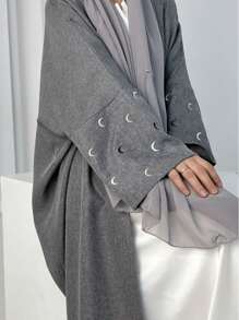 Women's Dubai/ Turkish Embroidered Elegant Long Robe, Modest Abaya