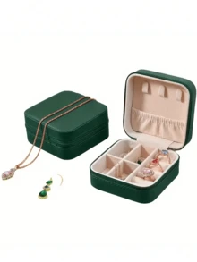 1pc 字母珠宝盒，可定制 DIY 花朵图案旅行珠宝盒，珠宝旅行袋，小珍珠珠宝盒，伴娘礼盒，耳环，项链，戒指，小巧珠宝盒，珠宝收纳盒，PU 皮革珠宝，耳环，珠宝收纳盒，创意便携式珠宝盒，耳环，礼品盒