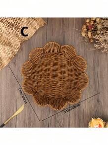 Cesto de almacenaje tejido estilo ratán creativo, cesto de almacenaje multicompartimento para la sala de estar, para volver al colegio