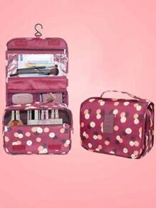 Portable Hanging Makeup Bag, Cosmetic Storage Organizer, Beauty Tools Holder, Lightweight Toiletry Bag, Large Capacity Travel Toiletry Organizer, Fluffy Hanging Toiletry Bag, Compact Makeup Organizer