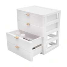 kangten Desktop Storage Box 4-Layer Makeup Jewelry Box/ Office Desk Organizer W/ Drawer - White - View 5