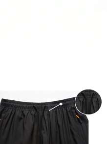 3 件装男士夏季速干运动短裤，带抽绳和拉链口袋，适合夏季训练、休闲装和户外活动 - 黑色 - 查看 4