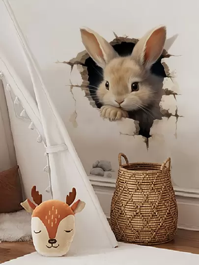 1 عبوة ملصقات جدارية بشكل أرنب وبيض عيد الفصح - ملصقات فينيل قابلة لإعادة الاستخدام والغسيل، مناسبة للغرف المعيشية والنوم والدراسة. هدية ديكور منزلي جميل لعيد الفصح للعائلة والأصدقاء، مثالية لديكور الغرفة والجدران والحمام والنوم والمعيشة والمنزل، ديكور جداري للمعيشة، ملصقات ورق الحائط، وملصقات شخصية.