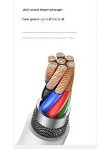 1 X 1m 3.4A Fast Charger Cable, 5Gbps High Speed, Compatible With Apple IPhone 16/15, IPad, Galaxy, Tablets, Laptops