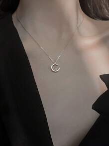 925 Sterling Silver Letter Necklace, Minimalist Design Collor Necklace, 2025 New Fashion Jewelry
