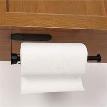 1pc Matte Black Kitchen Under Cabinet Paper Towel Holder - Punch Free Wall Mount With Damping And Adhesive For Easy Installation,Tissue Box Holder,Napkin Holder,Festival Family Gathering,Kitchen Dining Table DecorFor Home Kitchen Bedroom Living Room Dining Room, Home Decoration Accessories, Decorative Box,Women Wedding Gift,Summer Travel Holiday Festival Must-Have