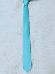 Casual Men's Ties, Perfect For Gifting Friends Slim(5.5cm) - 薄荷藍 - 查看 2