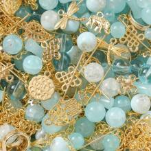 30g/Bolsa Juego de cuentas de cristal de vidrio y metálicas de colores surtidos - Kit de joyería DIY para hacer pulseras, tobillos y accesorios