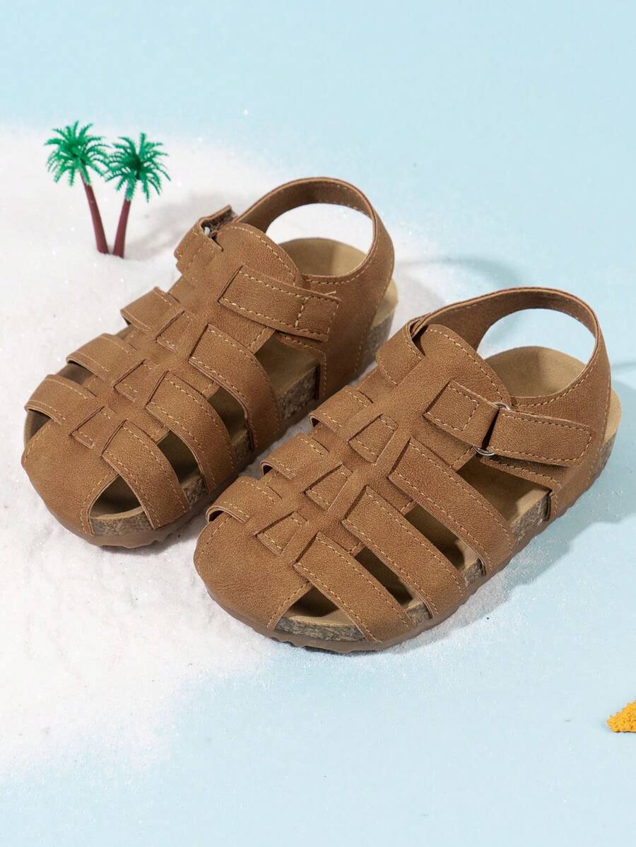 New Children Fashionable Anti-Slip Durable Soft-Sole Boken Beach Sandals - Brown - View 1