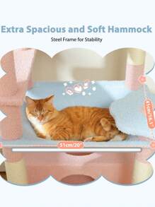 PEQULTI Large Cat Tree, 184 Cm Cat Tower For Large Cats, Cat House With Sisal-Wrapped Scratching Posts And Padding, 2 Padded Resting Areas, Double House And Basket For Indoor Cats