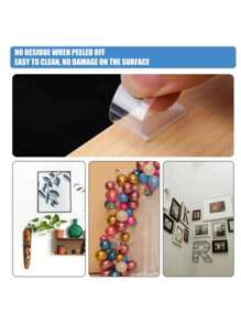 1 盒/60 件多用途可移除双面胶带，农历新年对联防水墙胶带，可重复使用的透明安装胶带，粘贴后轻轻按压