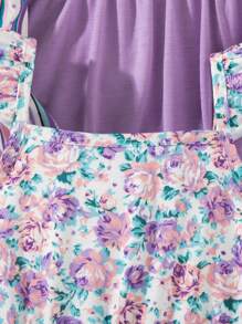 Set de 3 vestidos casuales sin mangas con escote cuadrado para niñas jóvenes - Morado - Ver 7